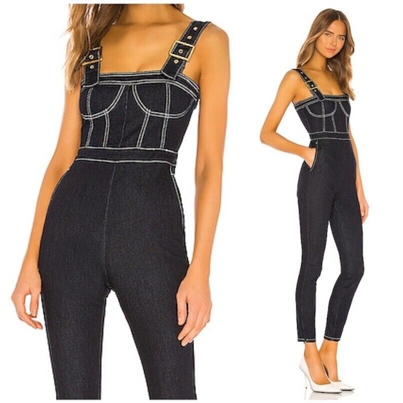 WeWoreWhat Pants - Women's Black Denim Jumpsuit
